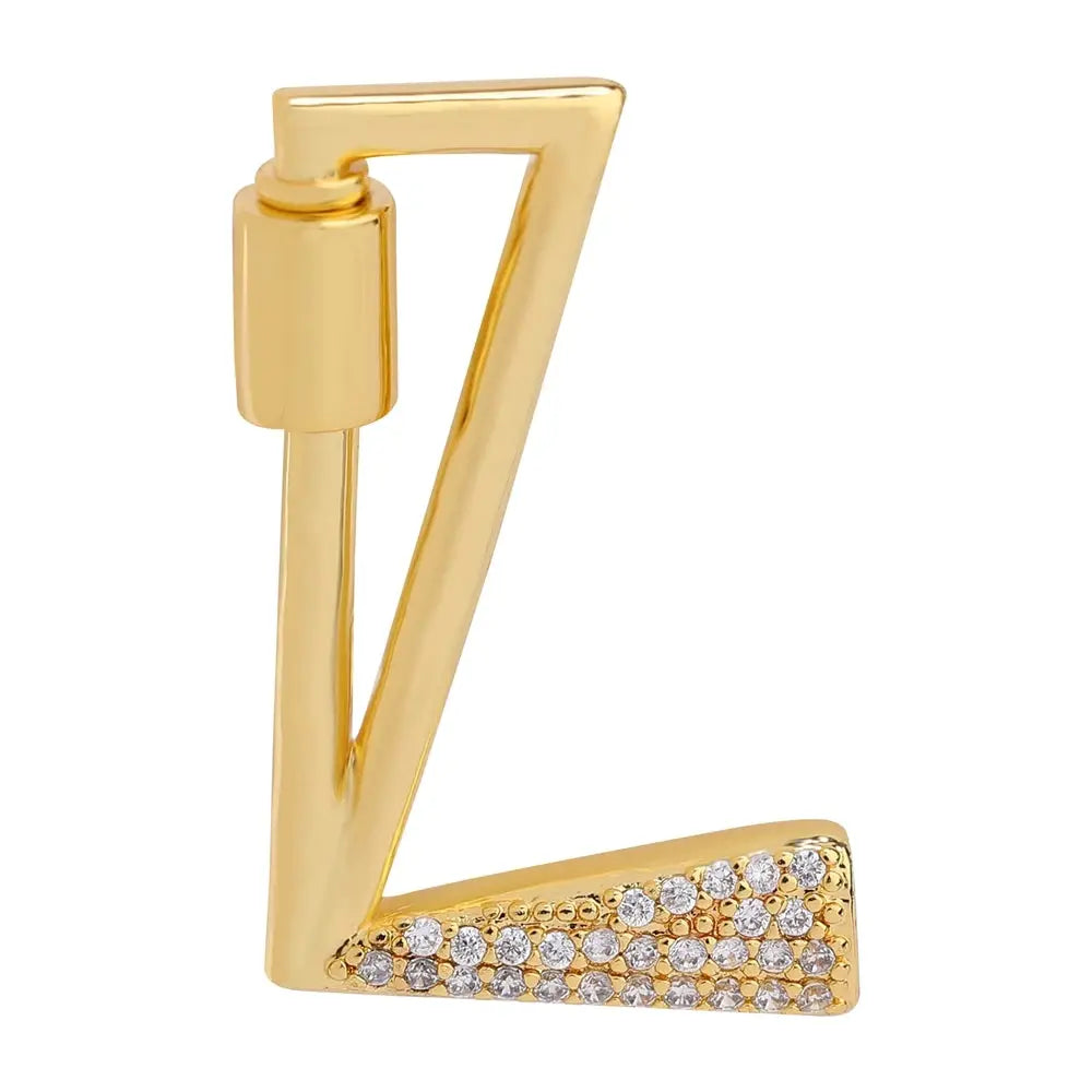 Juya 18K Gold Plated 26 Alphabet Letters Pendant Fasteners Bolt Carabiner Clasps For DIY Women Mesh Chains Name Jewelry Making by All Mart Bristol Ltd