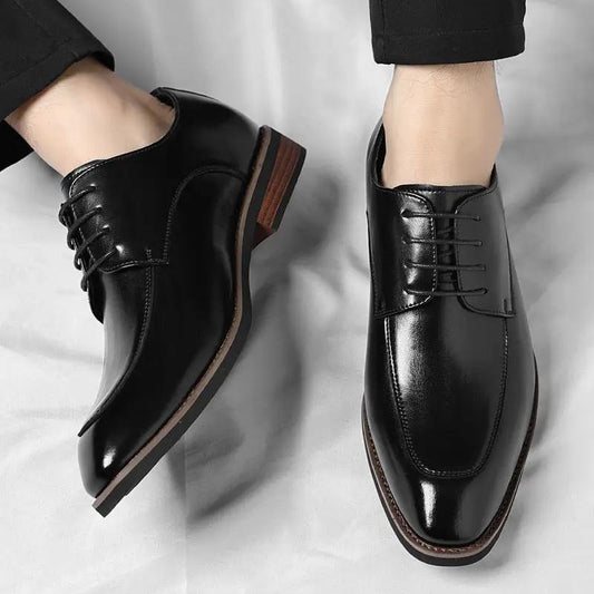 Business Formal Wear Height Increasing Insole Casual Men's Shoes by Dropshipman