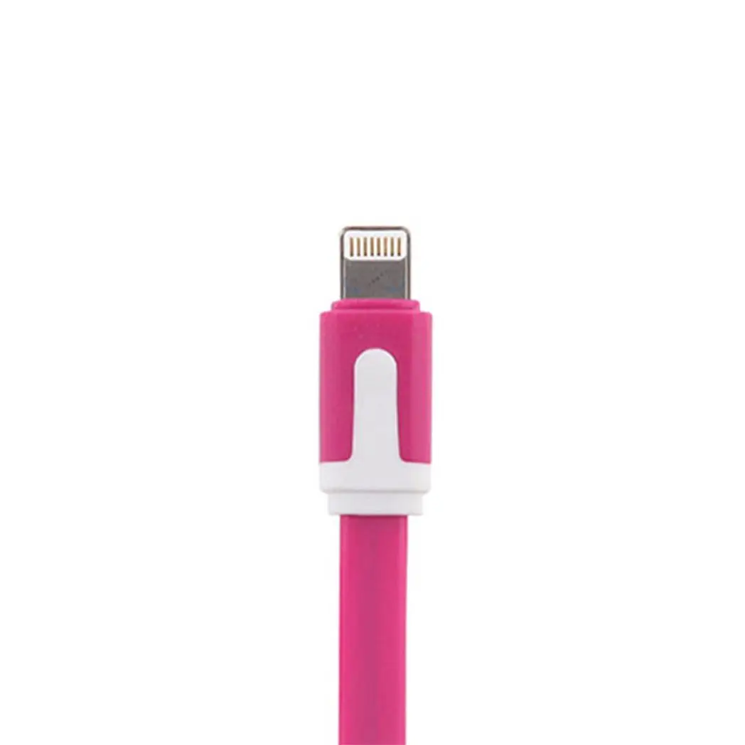 GVC 1 Metre Strong Tangle Free Flat Micro USB Cable for Sync & Charge, Hot Pink by GVC