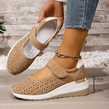 Spring Summer New Fashion Large Size Thick Bottom Sneakers for Women Casual Hollow Out Wedges Heel Single Sports Shoes by All Mart Bristol Ltd