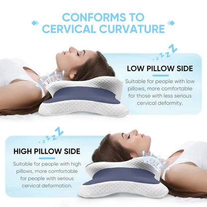 Memory Foam Pillow Cervical Pillow Neck Pain Relief Contour Ergonomic Orthopedic Neck Support for Side Back Stomach Sleeper Gift by All Mart Bristol Ltd