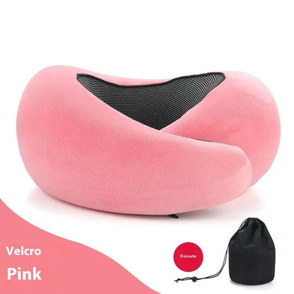 Soft Memory Foam Travel Neck Pillow U Shape Adjustable Support Comfortably Sleeping On Plane Car Office Noon Break by Dropshipman