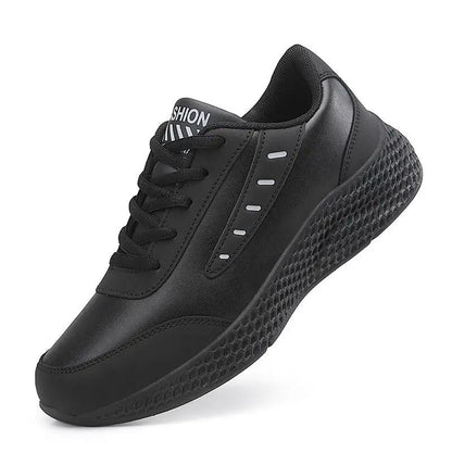 Leather Women's Shoes Casual Sneaker Round Toe Flat Heel Women's Running Shoes by Dropshipman