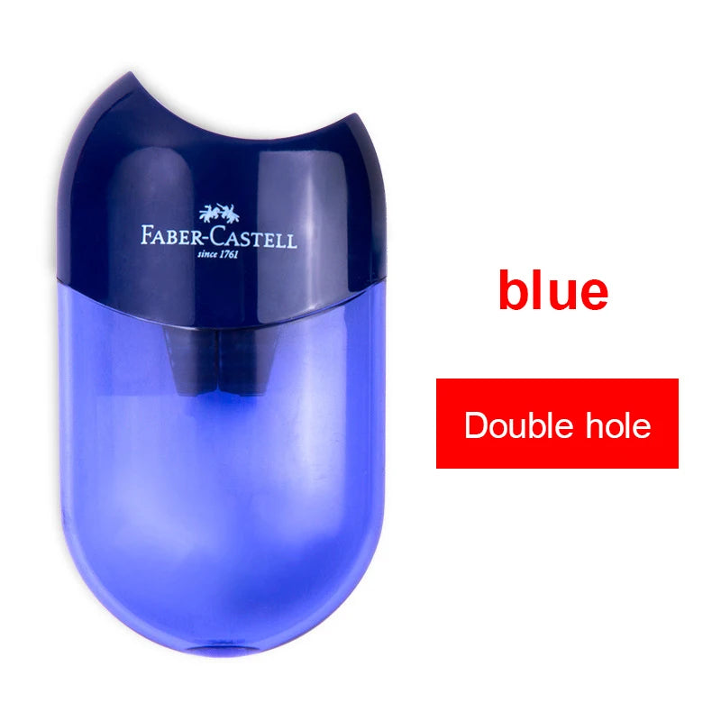 Faber Castell Cute Pencil Sharpener Double Hole with Container Plastic Student School Stationery Mini Manual Pencil Sharpeners by All Mart Bristol Ltd