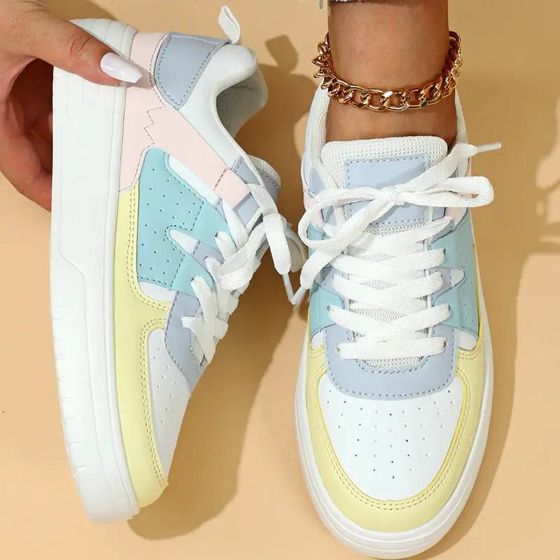 Trendy Fashion Platform Sneakers Soft Bottom Comfortable Lace-up Outdoor Casual Flat Shoes by Dropshipman