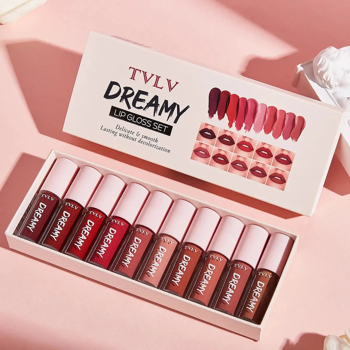 10 Color Mouth Red Lip Glaze Makeup Set, Exquisite, Practical, Portable Lipgloss Lipstick Set Valentine's Day gift by All Mart Bristol Ltd