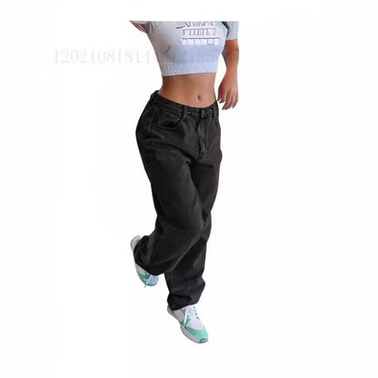 Casual Retro Loose Denim Trousers Women by All Mart Bristol Ltd