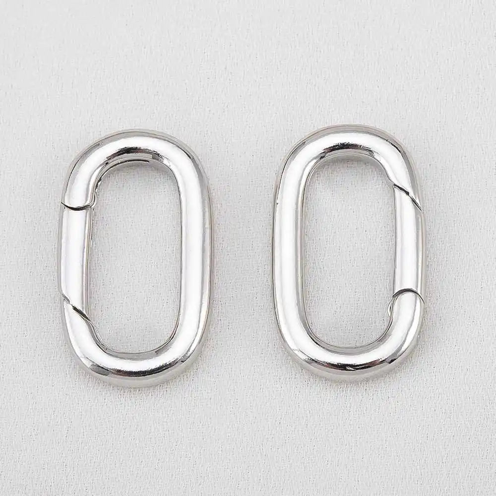2pcs 18K Gold Plated Filled Oval Carabiner Necklace Clasps Spring Ring Pearl Enhancer Connector for DIY Jewelry Bracelet Making by All Mart Bristol Ltd