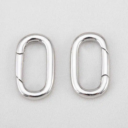 2pcs 18K Gold Plated Filled Oval Carabiner Necklace Clasps Spring Ring Pearl Enhancer Connector for DIY Jewelry Bracelet Making by All Mart Bristol Ltd