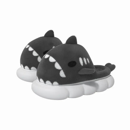 5cm Thick Soled Small Fat Pier Shark Cotton Slippers For Men by Dropshipman