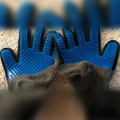 Cat And Dog Grooming Gloves 1 Pair - Blue by Aquarius
