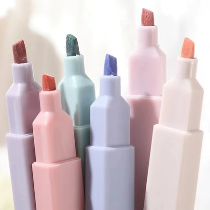 6Pcs/Set Pastel Color Highlighter Kawaii Stationery Color Marker School Supplies Student Marker Highlighter Japanese Stationery by All Mart Bristol Ltd
