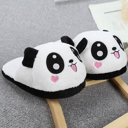 Cute And Adorable Panda Heart-Shaped Cartoon Plush Closed-Toe Slippers by Dropshipman