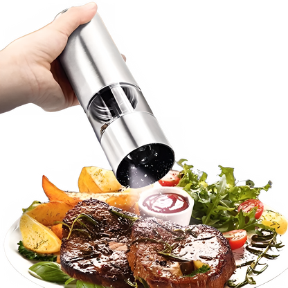 Electric Stainless Steel Salt and Pepper Grinder Set by All Mart Bristol Ltd
