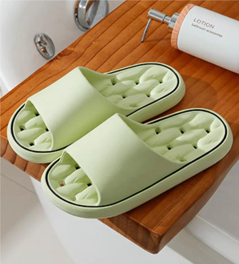 Non-slip Design Bathroom Slippers Home Summer Thick Sole Floor Bedroom House Shoes For Women Men by Dropshipman