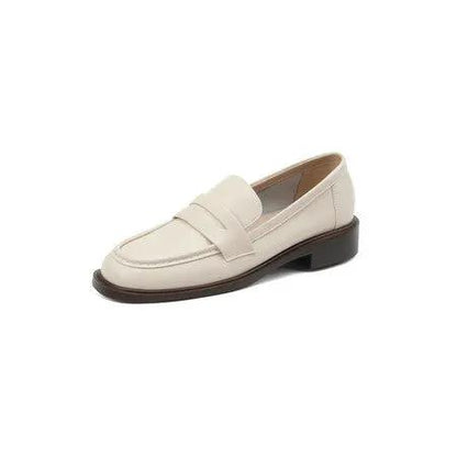 British-style Vintage Women's Heeled Leather Shoes by Dropshipman