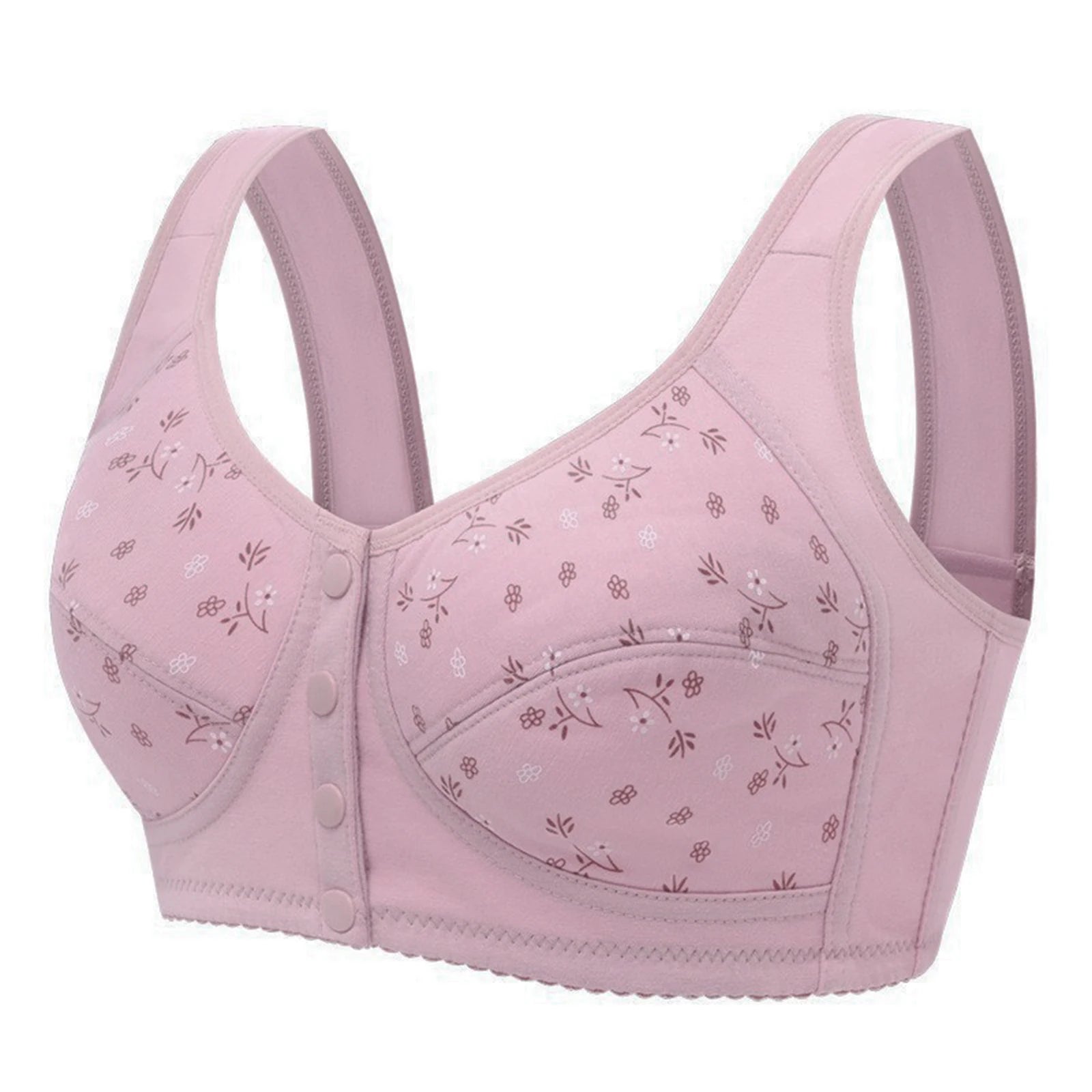 Women's Front Closure Bra Summer Printed Floral Underwear Comfortable Wire-Free Bralette Support U Back Soft Lingerie Apparel by All Mart Bristol Ltd