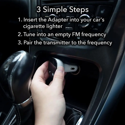 Aquarius Bluetooth Car Adapter FM Transmitter Hands-free Calling Car Kit, White by Aquarius