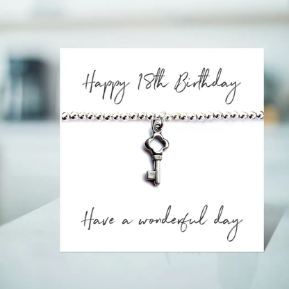 Happy 18th Birthday Bracelet & Message Card by Aye Do Gifts