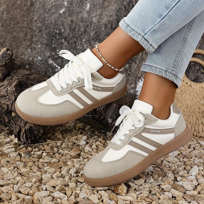 Large Size Color Blocked Round Toe Women's Shoes by Dropshipman