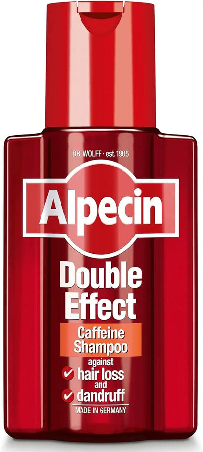 Double Effect Shampoo 3X 200ml - Anti-Dandruff & Natural Hair Growth Formula for Stronger Hair - Energizing Men's Hair Care Made in Germany by All Mart Bristol Ltd