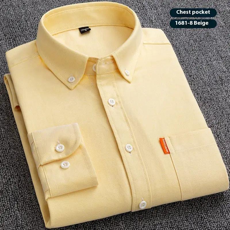 Pure Cotton Washed Oxford Woven Shirts Men by Dropshipman