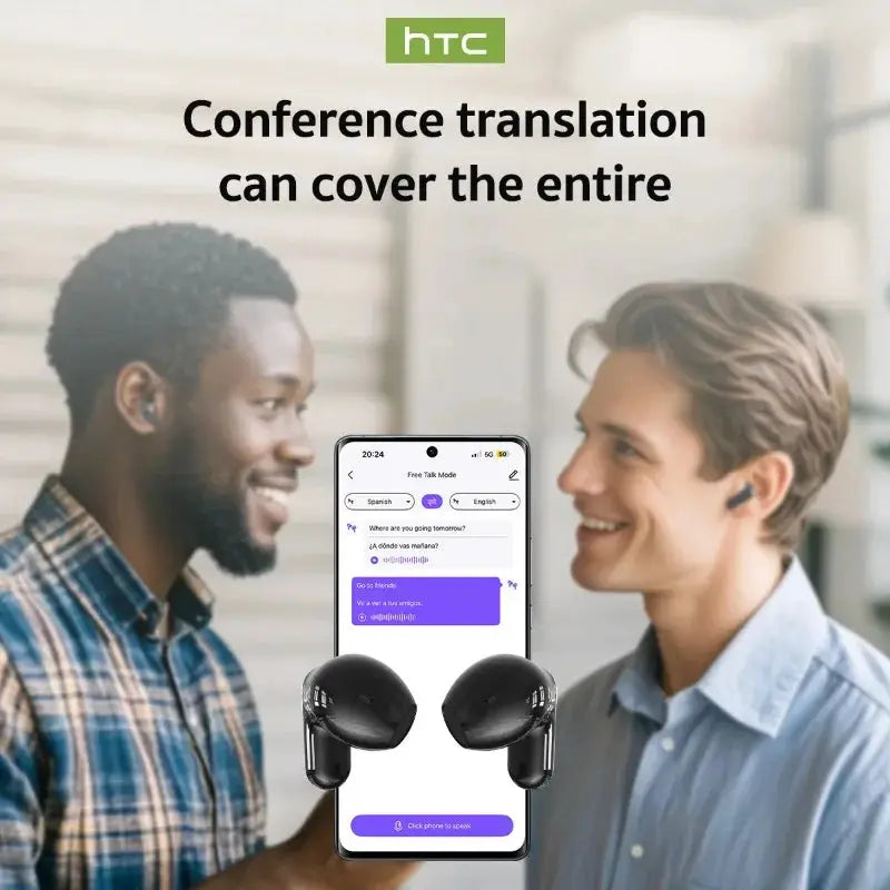 Translator HTC NE20 New Bluetooth 6.0 Wireless Headphones Translation Earphones IPX4 Waterproof Rating Long Battery Life by All Mart Bristol Ltd