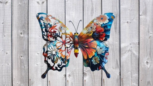 Botanical Print Metal Butterfly Wall Art by Avilo