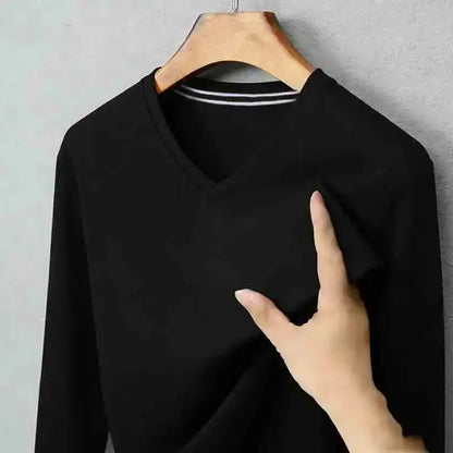 All-season Men's Light Gray V-neck Long Sleeve Knitwear Comfortable Casual Pullover for All Occasions by All Mart Bristol Ltd
