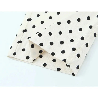 Elegant Chic Fitted Polka Dot 2 Piece Sets for Women Spring New Matching Sets Polka Dot Shirt Jacket with Tie Belt + Capri Pants by All Mart Bristol Ltd