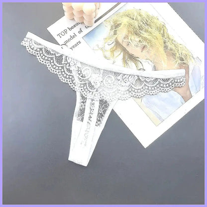 4Pcs Sexy Lace Thong Panties Women Low Rise Transparent Lingerie Set Plus Size by All Mart Bristol Ltd