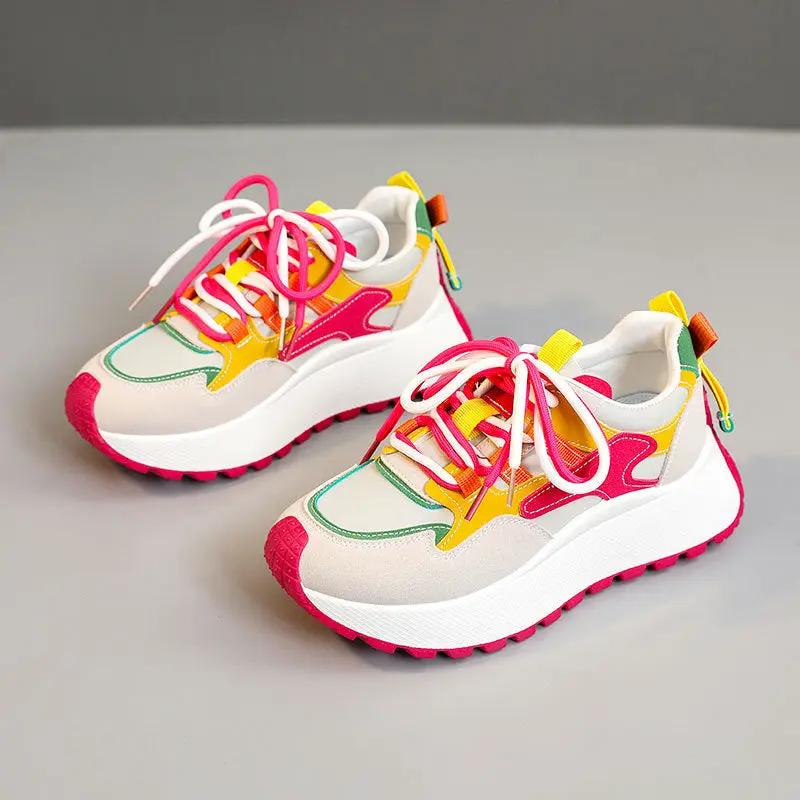 Dad Shoes Women's Summer And Autumn Raise The Bottom Color Matching by Dropshipman