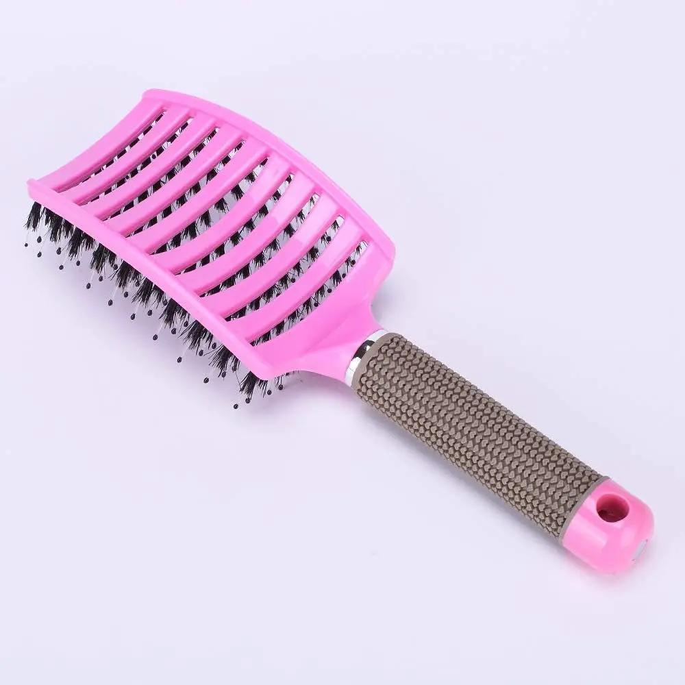 Boar Bristle Hair Brush Set – Curved & Vented Detangling Brushes in Pink & Purple by All Mart Bristol Ltd