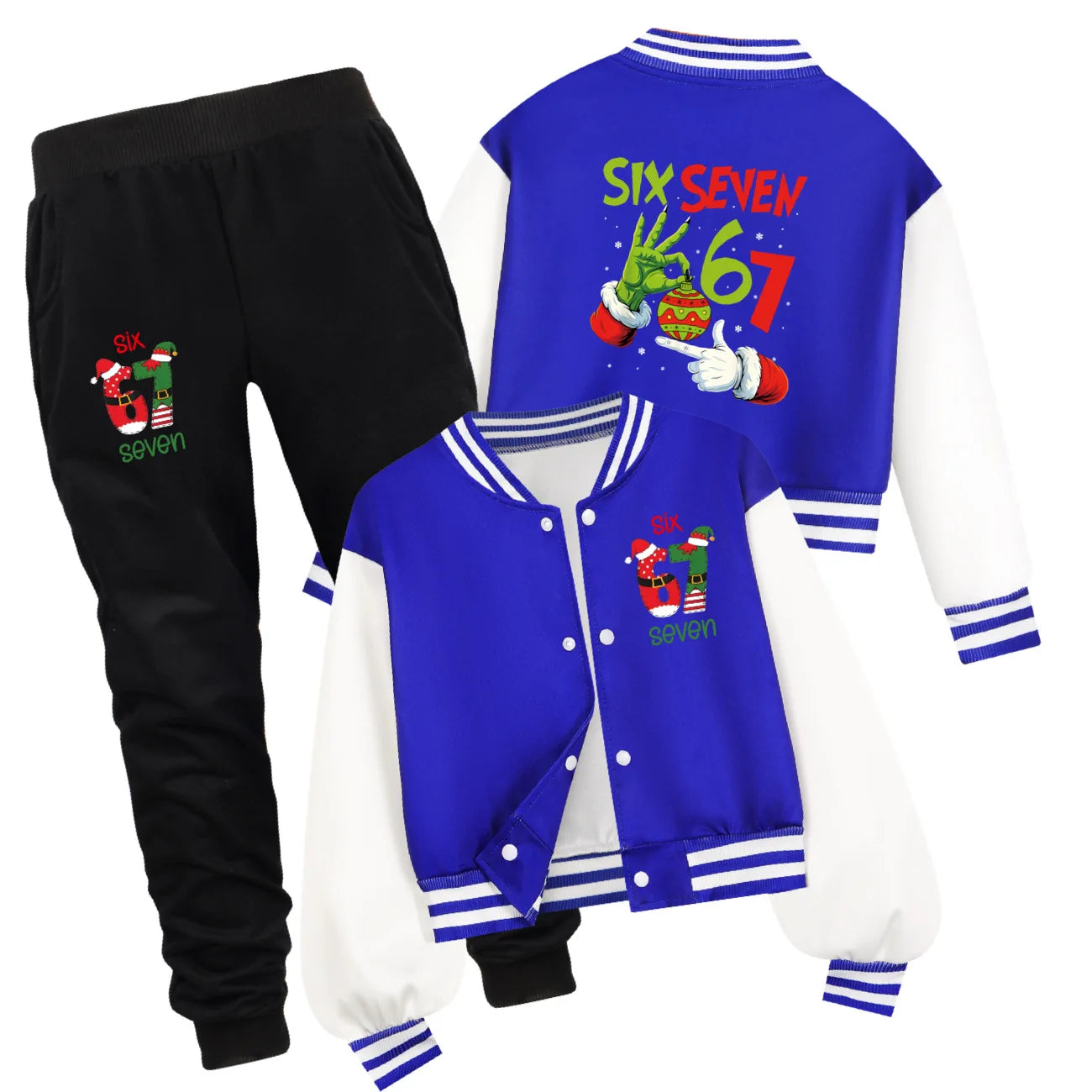 Children's Christmas Six Seven Baseball Hoodie Costume Uniform Casual Spring Autumn Wear for Boys And Girls by All Mart Bristol Ltd