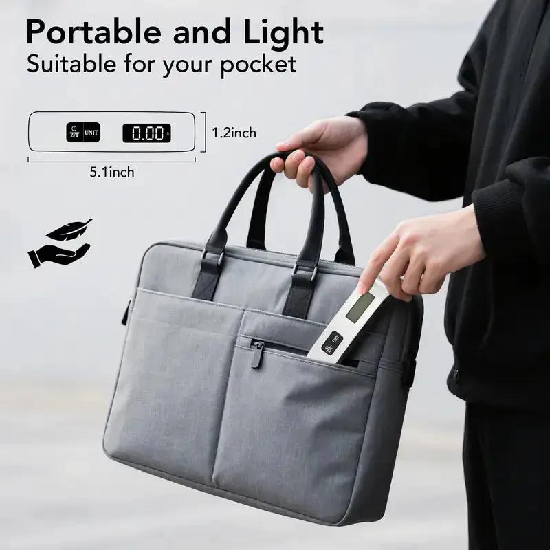 PQRQP Portable Digital Luggage Scale, Pet Scale for Accurate Weighing, 110Lbs Hanging Baggage Scale with Backlit LCD Display, Portable Suitcase Weighing Scale, Travel Luggage Weight Scale with Hook, Strong Straps for Travelers by All Mart Bristol Ltd