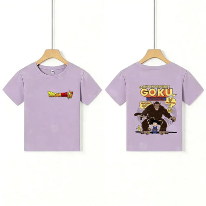 Kids T - Shirt Dragon Ball Goku & Great Ape Print, Cartoon Anime - Themed Casual Cotton Tee for Boys Girls, Cool Graphic Childre by All Mart Bristol Ltd
