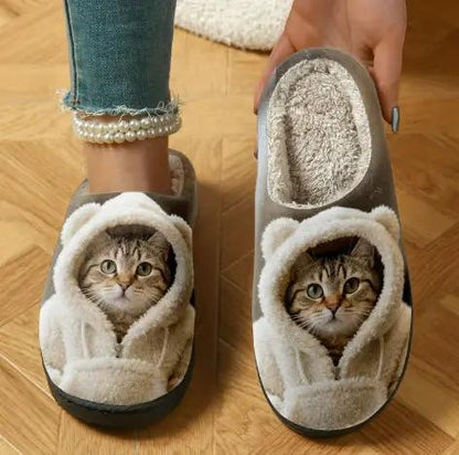 Autumn Winter Casual Cartoon Cat Indoor Outdoor Slippers by Dropshipman