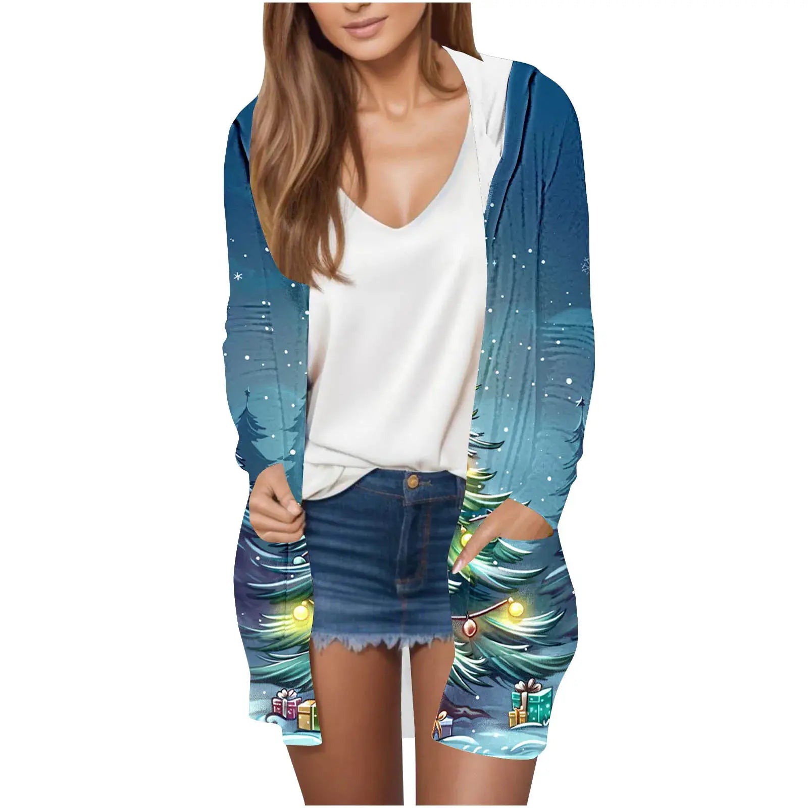 Manufacturer Cross-Border Women's Fashion New Loose Simple Pocket Hooded Cardigan Jacket by All Mart Bristol Ltd