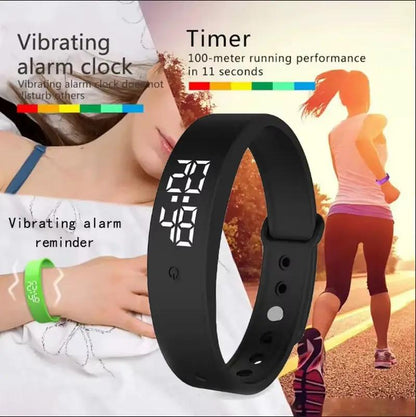 LED Digital Smart Bracelet Waterproof Smart Clock Smartband with Body Temperature Monitor Smart Band Vibration Alarm Reminder by All Mart Bristol Ltd