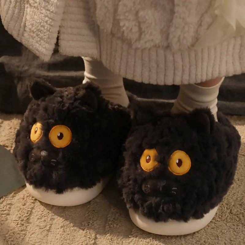 Fuzzy Slippers Warm Indoor Postpartum Cotton Shoes For Women Cute Winter Dinosaur Design by Dropshipman