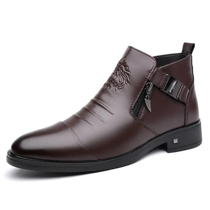Trendy Retro Wide-fit Ankle Boots With Side Chains by Dropshipman