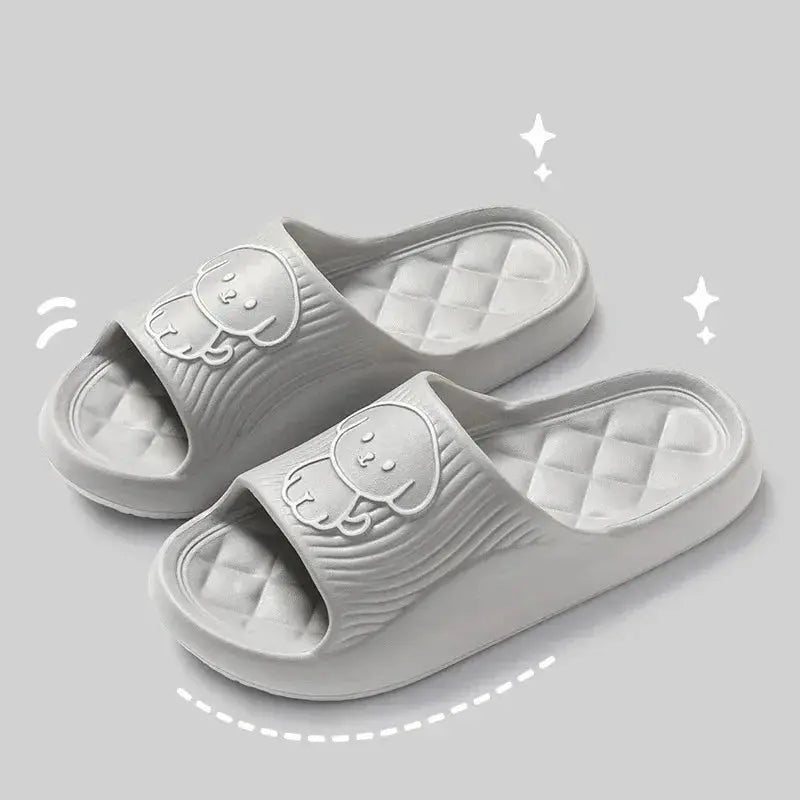 Cute Carton Slippers Bathroom Slippers Cloud Cushion Slides Summer Soft Thick Platform Home Men Indoor Non-slip Flat Flip Flops by All Mart Bristol Ltd