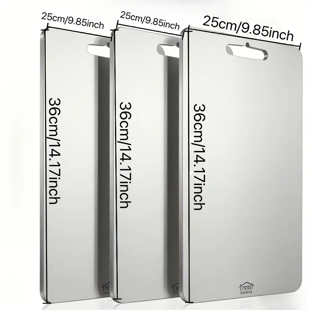 3-Piece High-Quality Stainless Steel Cutting Board Set — Durable, Easy to Clean, Ready for Use in the Kitchen, Space-Saving, Rustproof, and Bpa-Free, Ensuring Food Safety by All Mart Bristol Ltd