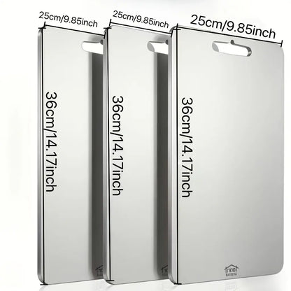 3-Piece High-Quality Stainless Steel Cutting Board Set — Durable, Easy to Clean, Ready for Use in the Kitchen, Space-Saving, Rustproof, and Bpa-Free, Ensuring Food Safety by All Mart Bristol Ltd