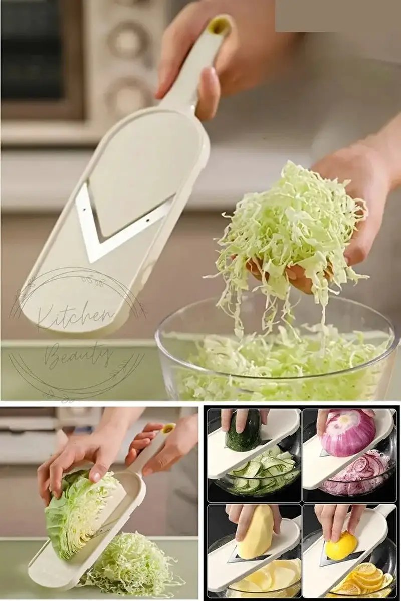 Stainless Steel Blade Vegetable Chopper Slicer Non Slip Base Cabbage Carrot, Salad Onion Cutter by All Mart Bristol Ltd