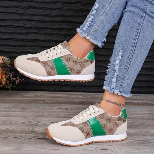 Oversized Women's Casual Flower Lace-up Shoes by Dropshipman