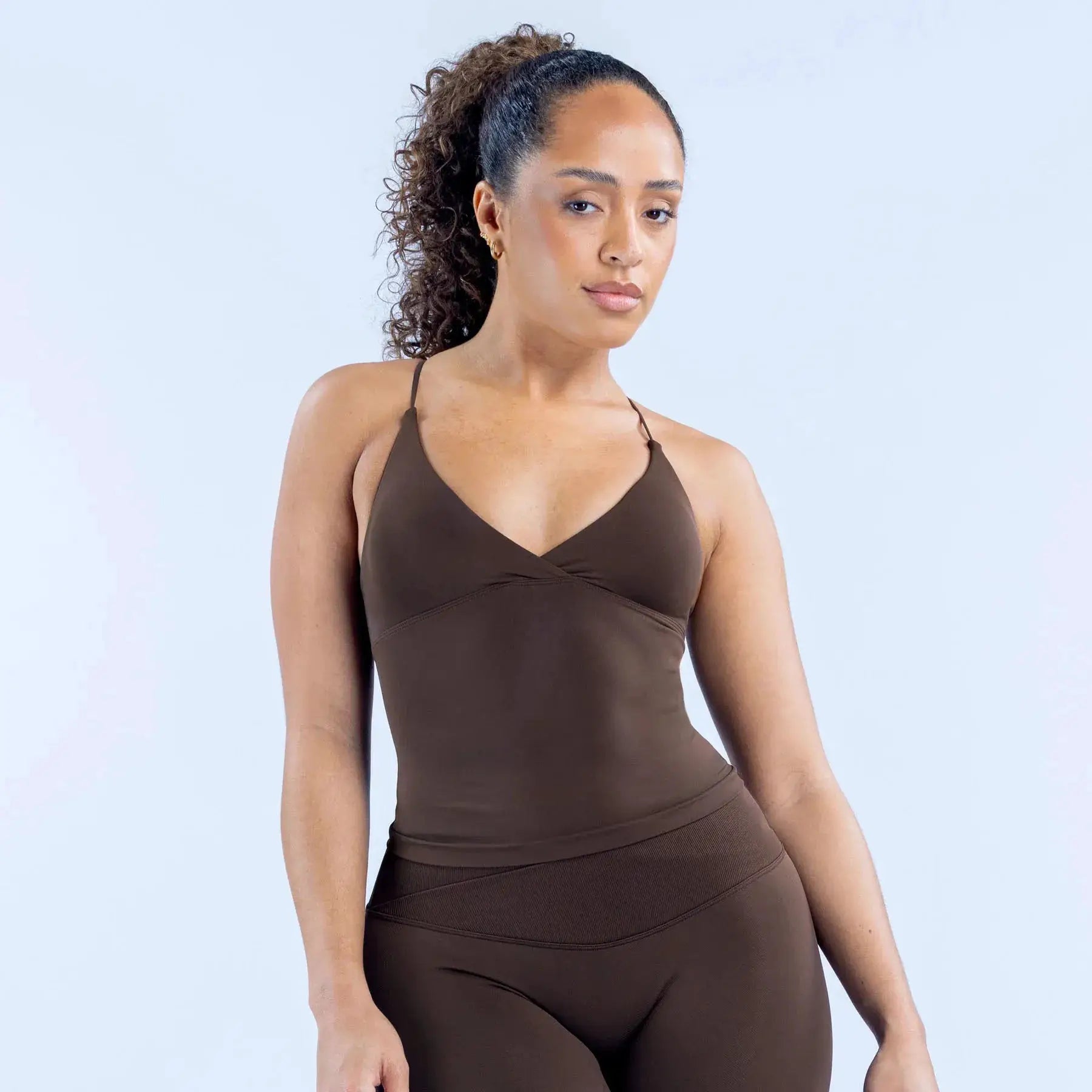 High Elasticity with Chest Pad, Full Matte Nylon, Thin Shoulder Beautiful Tight Body, Long Vest, Seamless Fitness Comfortable. by All Mart Bristol Ltd