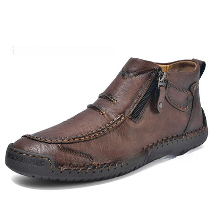 Men's Flats Ankle Boots Fashion Casual Side-zipper Boot Temperament Commuter Shoes by Dropshipman