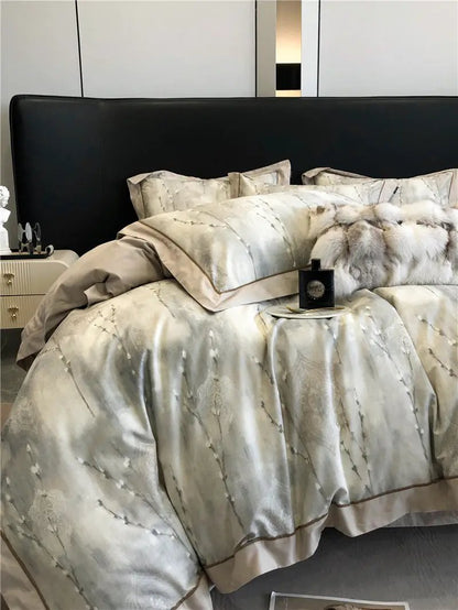 Long-staple Cotton Printed Four-piece Bedding Set Cotton Bedding by Dropshipman