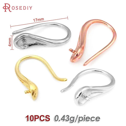 18K Gold Color Brass Can fit Half Hole Beads with Half Pins Earrings Hooks High Quality Jewelry Making Diy Findings Accessories by All Mart Bristol Ltd